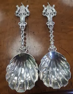 1887 Jubilee Pair Of Large Silver Master Salter Spoons. Fantastic Quality. LJ147 - Picture 1 of 9