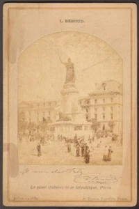 Louis Béroud. Salon de 1881. Photographie dédicacée. Place de la République - Picture 1 of 1