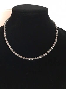 Vintage Citation Silvertone Twisted Chain 18” Necklace - Picture 1 of 2