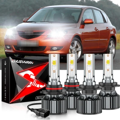 4 bombillas LED haz alto/bajo 6500K aptas para Mazda Protege5 2002-2003 Foto 1 de 4
