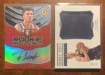 T.J. Leaf 2017-18 Totally Certified Auto, National Treasures Jersey 81/99 RC Lot - Image 1 of 2