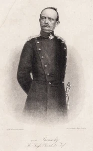 1890 ALEMANIA GENERAL PRUSIANO DE INFANTERÍA de FRANSECKY retrato original GRAVE - Imagen 1 de 3