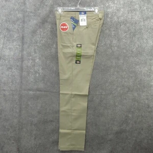 Dickies Boys Flex Pants 16 Beige Twill Slim Fit Tapered Leg Wrinkle Resist New - Picture 1 of 14