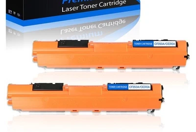 2PK Black Toner Cartridge 130A CF350A For HP Color LaserJet MFP M177fw MFP M176n - Image 1 of 2