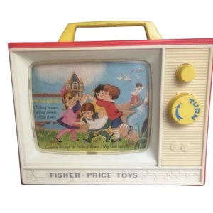 Fisher Price Juguete Vintage 1966 Dos Sintonías Pantalla Gigante Caja de Música TV *FUNCIONANDO* - Imagen 1 de 12