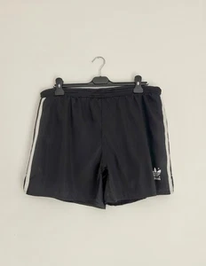 Vintage 80's Adidas Black Nylon Mens Lined Shorts Size Large - Picture 1 of 10