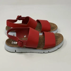 Camper Oruga Sandals Womens 8.5 EU 39 Red Leather Slingback Casual Comfort Shoes - Picture 1 of 16
