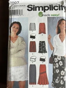simplicity patterns 7097 Misses Skirts And Purses Sz 16-22 - Picture 1 of 3