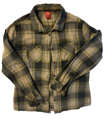 EMS Eastern Mountain Sports Todo Algodón Cuadros Franela Bolsillos de Prueba Foto 1 de 4