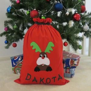 PERSONALISED CHRISTMAS/SANTA SACK - Rudolph Design - - Picture 1 of 7