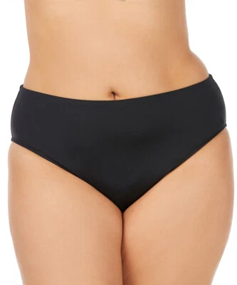 Leilani BLACK Plus Solid High Waist Swim Brief Bottom, US 16W - Image 1 of 2