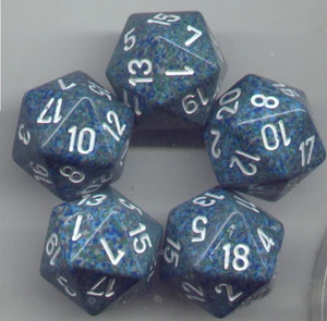 NEW RPG Dice Set of 5 D20 - Speckled Sea - Picture 1 of 1