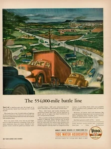 1944 Oil Gas Veedol Motor Oil 1940s Vintage Print Ad Tide Water Associated Penn - Picture 1 of 9
