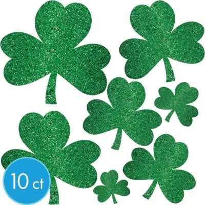 10 БЛЕСТЯЩИХ МИНИ-ВЫРЕЗОВОВ ТРИЛИСТНИКА УКРАШЕНИЕ СТОЛА ST PATRICK'S SCATTERS - Изображение 1 из 3