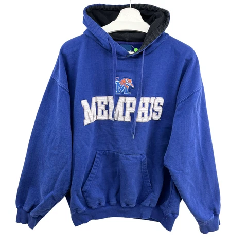 Memphis Tigers Pullover Hoodie Adult XL Vintage y2k Style Big Logo Blue Retro Cover