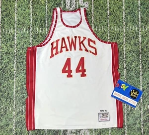 Mitchell Ness 1973 Atlanta Hawks Pistol Pete Maravich Jersey 52 NBA Basketball - Picture 1 of 7