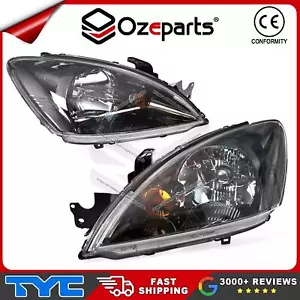 Set / Pair LH+RH Head Light Lamp Black For Mitsubishi Lancer CH VRX 2003~2008 - Picture 1 of 4