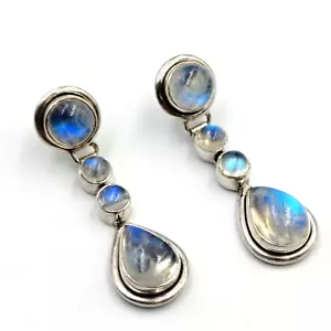 Nicky Butler Sterling Silver 925 Moonstone Cabochons Dangle Post Earrings - Picture 1 of 11