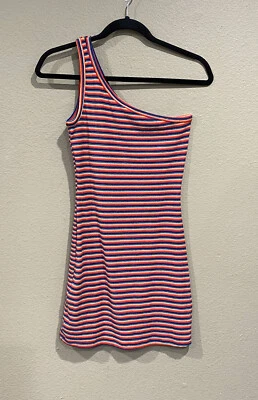 Vestido bikinis frankies un hombro rizo arco iris rayas multicolor talla mediana Foto 1 de 4