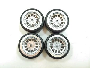 NEW 4x Team Associated DC10 Drift Car Factory Plastic Slick Tires & Wheels 12mm - Picture 1 of 6