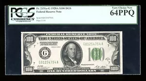 DBR 1928-A $100 DGS FRN Chicago Fr. 2151-Gdgs PCGS 64 PPQ Serial G01254754A - Picture 1 of 2