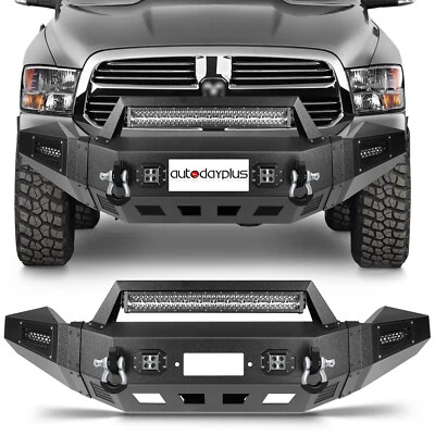 For 2013-2018 Dodge Ram 1500 Heavy Duty Steel Front Bumper with Led Light Bar - Imagem 1 de 4
