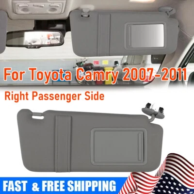 Gray Sun Visor Right Passenger Side With Light Fit For Toyota Camry 2007-2011 Foto 1 de 4