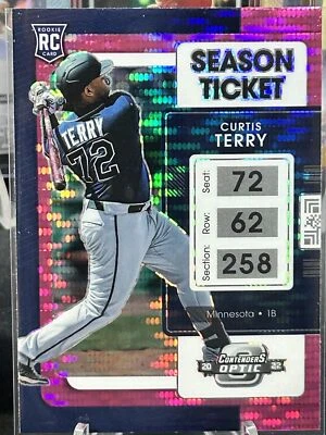 2022 Panini Chronicles Curtis Terry Contenders Optic Pink Pulsar Minnesota Twins - Image 1 of 2