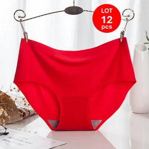 Lot 12 Panties Women Underwear Pack Under Ware for Girls New Seamless Pants RED - Picture 1 of 24