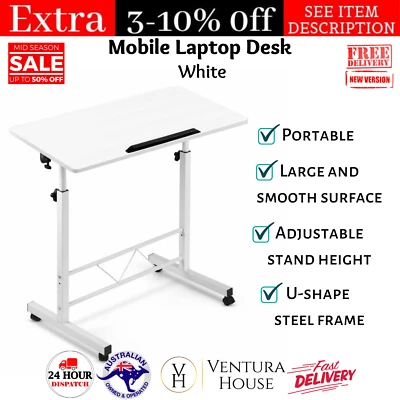 Portable Mobile Laptop Desk Notebook Computer Height Adjustable Table Sit Stand - image 1 of 4