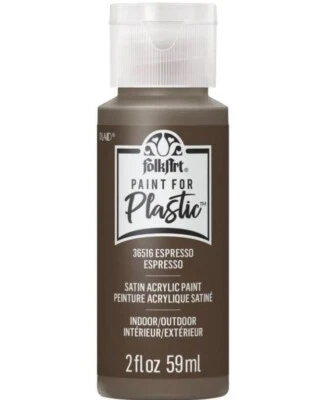 Pintura FolkArt para Plastic™ Espresso marrón oscuro, acrílico interior/exterior Foto 1 de 4