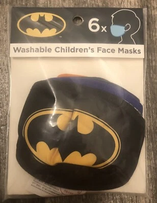NEW - Batman FACE MASK Set of 6 DC Comics Superhero Value Pack Kids Masks - Image 1 of 3