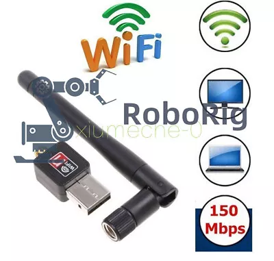 Mini 150Mbps USB WiFi Wireless Adapter Dongle LAN Card 802.11n/g/b w/Antenna - Image 1 of 3