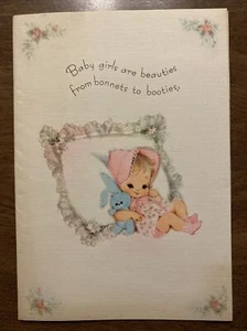 Tarjeta de felicitación de hija inteligente recién nacida de la década de 1960 brillo plateado P8b - Imagen 1 de 20