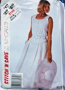 Dress Sewing Pattern Uncut Size 6 8 10 McCall's  Stitch N Save 3703 - Picture 1 of 2