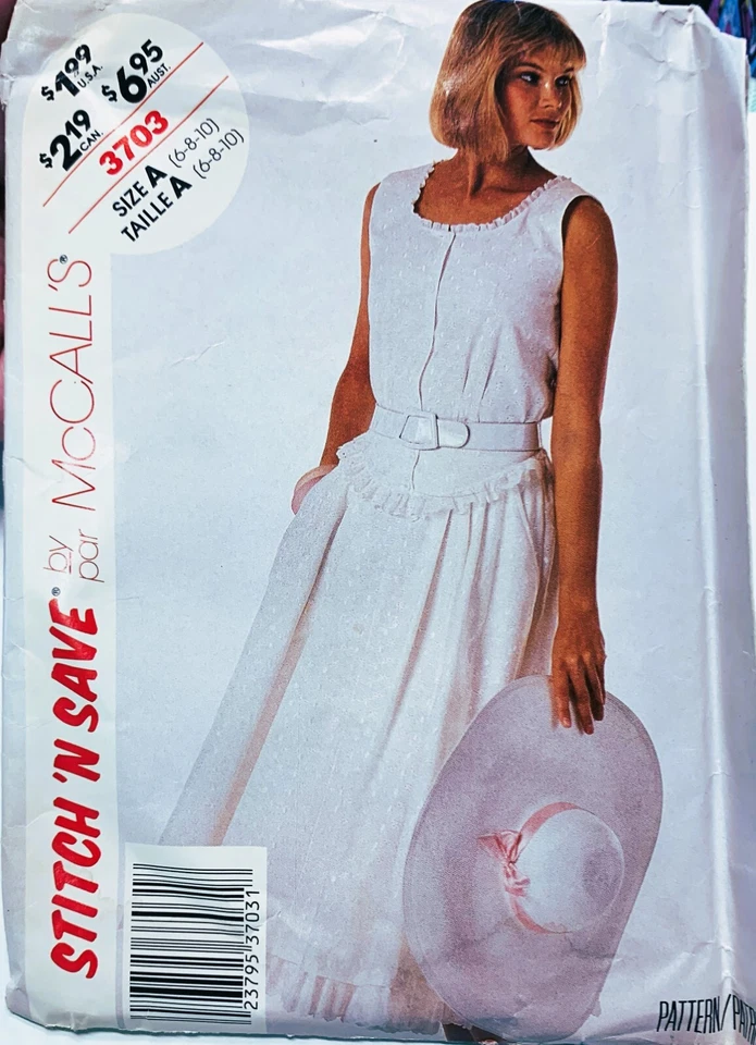 Dress Sewing Pattern Uncut Size 6 8 10 McCall's  Stitch N Save 3703 - Image 1 of 2