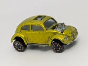 Vintage 1967 Hot Wheels Redline CUSTOM VOLKSWAGEN Bug Lime Antifreeze Yellow US - Picture 1 of 6