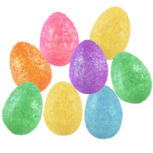 Easter Glitter Eggs Decorations, Bonnet Arts and Crafts, Egg Hunt - 8 Pack 6cm