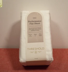 Threshold 400 Thread Count Performance Flat Sheet White King* - Picture 1 of 8