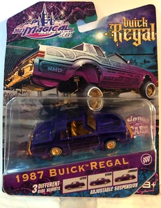 1/64 MAISTO MAGICAL WEEKEND CARS 1987 BUICK REGAL LOWRIDER W/T TOPS PURPLE - Picture 1 of 3