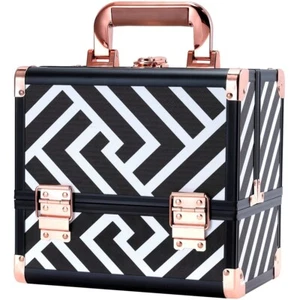 Joligrace Makeup Train Case Cosmetic Organizer with Mirror 2-Tier Tackle Box NEW - Picture 1 of 11
