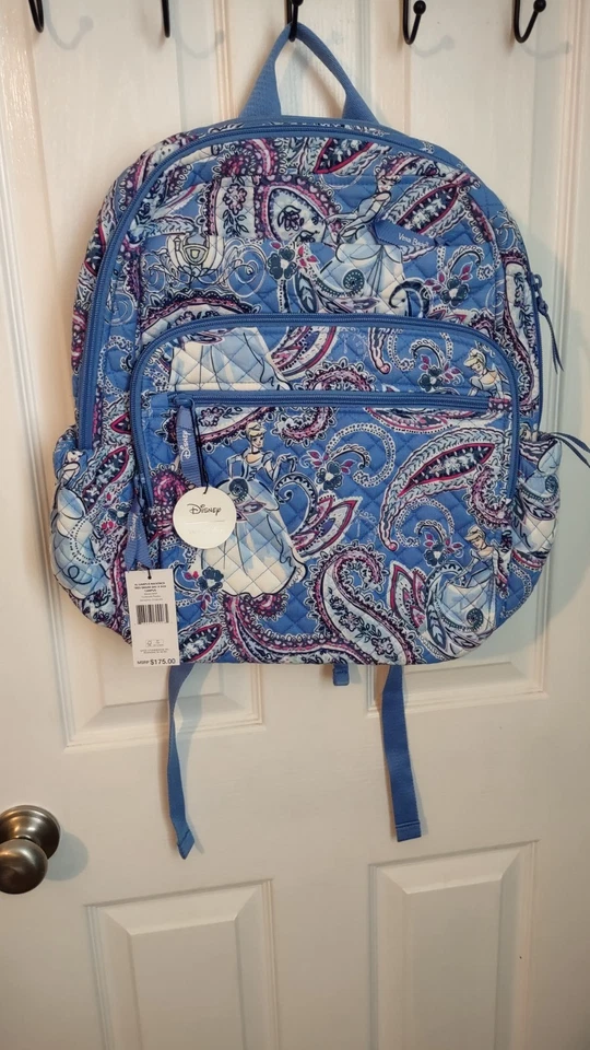 NWT VERA BRADLEY XL Campus Backpack, Cinderella Paisley Blue - Image 1 of 1