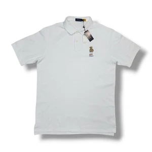 Polo Ralph Lauren Embroidered Heritage Bear White Polo Shirt Men's XLT - Picture 1 of 9