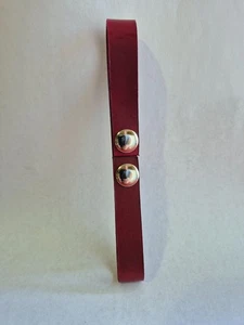 Correa de cuero para jarra de doble presión en Borgoña con broches de presión de níquel - Imagen 1 de 5