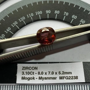 ZIRCON NATURAL MINED GEMSTONE FROM MOGOK, MANDALAY, MYANMAR 3.10Ct MFG2238 - Picture 1 of 9