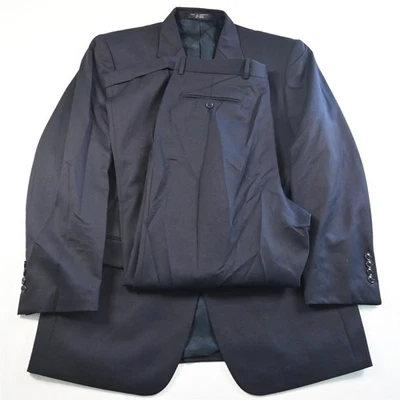 Jones New York 41R 34x30 Navy Blue 100% Wool Mens Jacket Pants Suit - Image 1 of 4