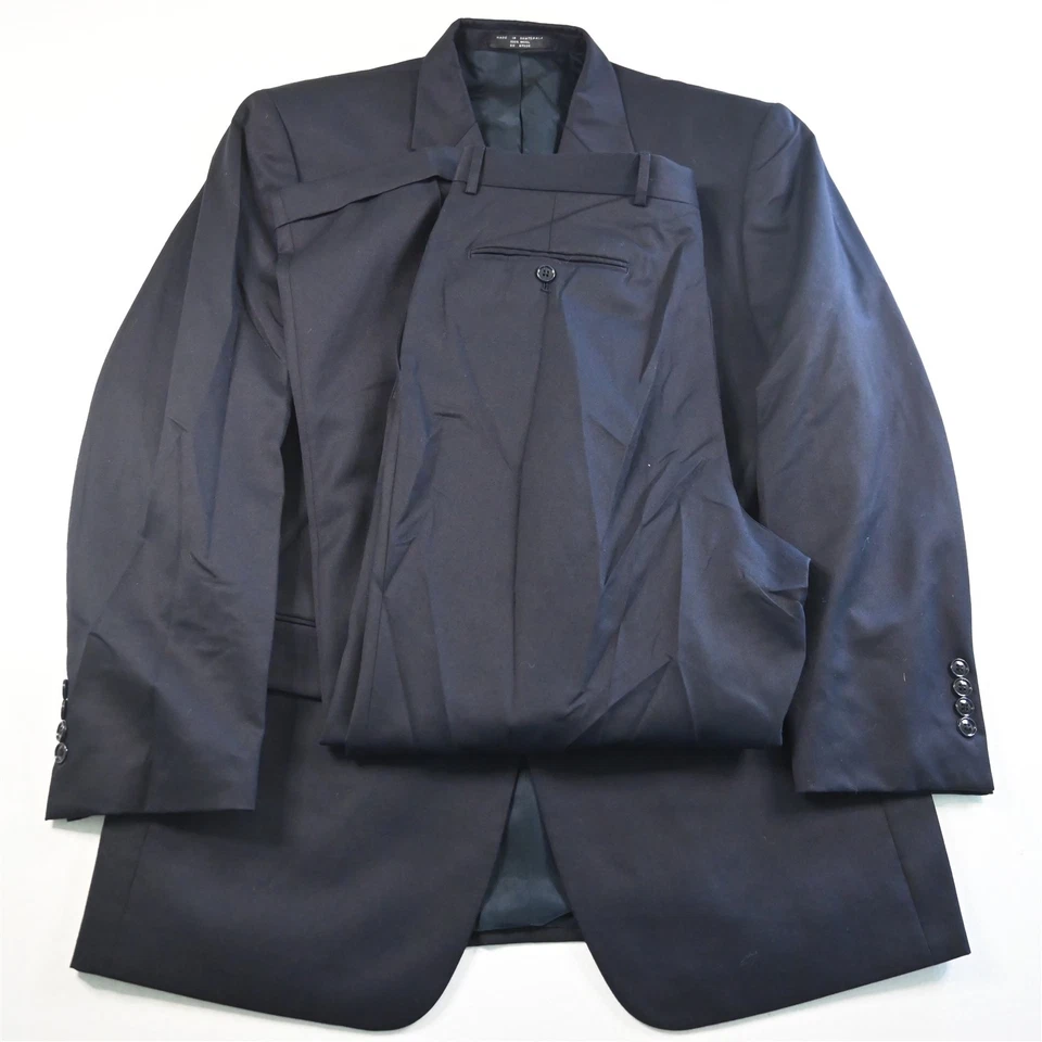 Jones New York 41R 34x30 Azul Marino 100% Lana Hombre Chaqueta Pantalones Traje Foto 1 de 4