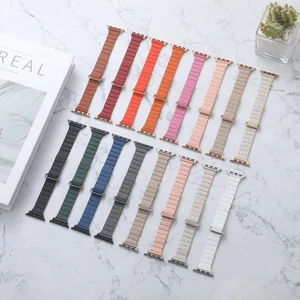 Correa delgada de cuero magnética para Apple Watch 10 9 8 7 SE 40/44/41/45/42/46 mm - Imagen 1 de 23