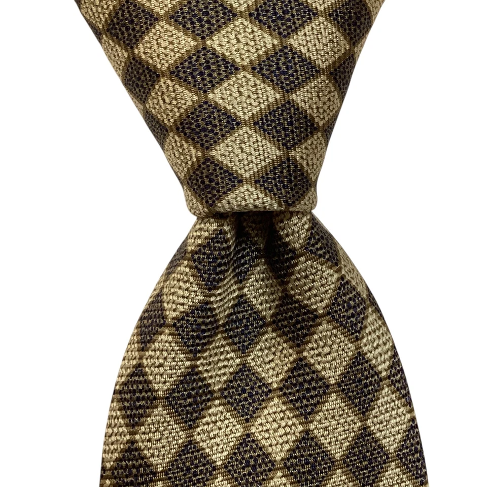 Corbata para hombre Kiton Sevenfold XL seda ITALIA lujo geométrica amarilla/negra usada en excelente estado Foto 1 de 4