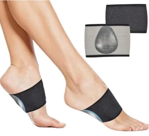 Pair Compression Arch Support Sleeves Plantar Foot Fasciitis Brace Pain Relief - Picture 1 of 7